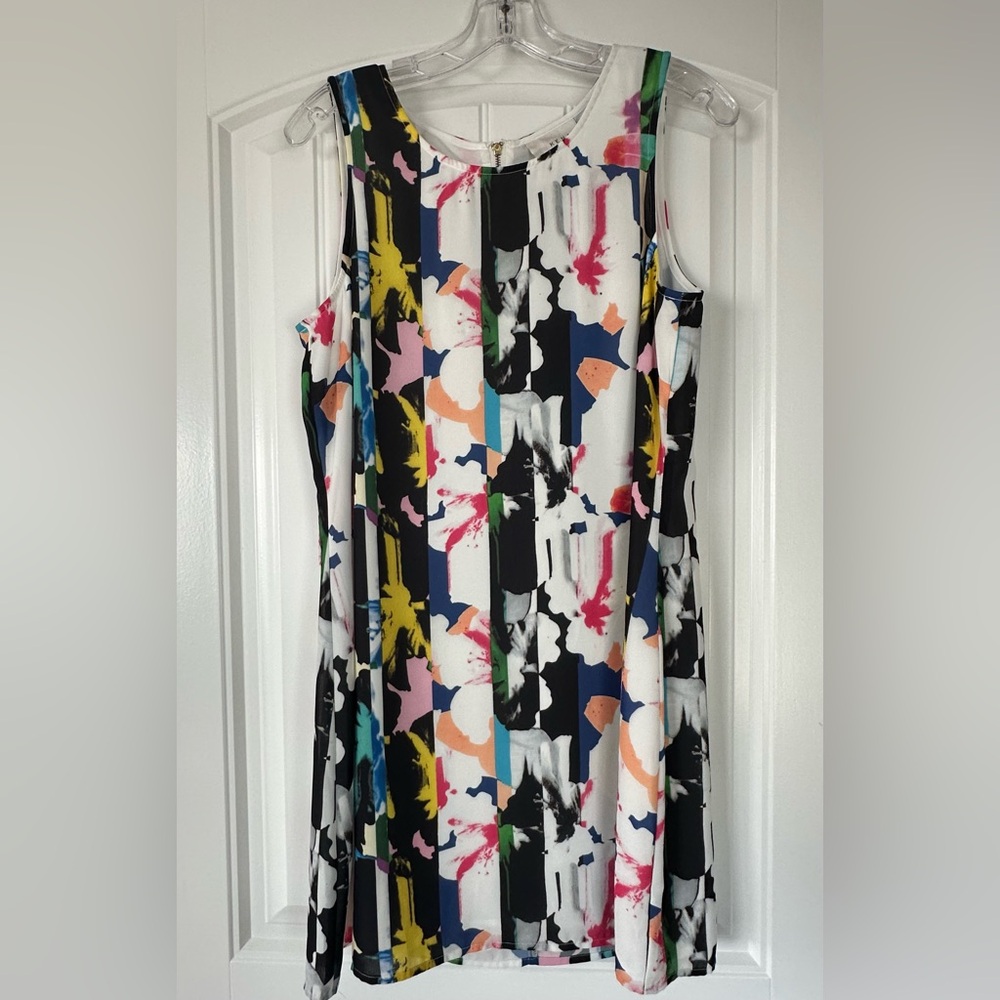 Kenar Abstract Multicolor Sleeveless Dress -Size 10